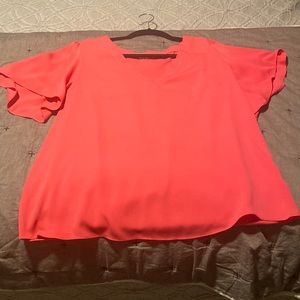 Pink sorbet shirt sleeve blouse